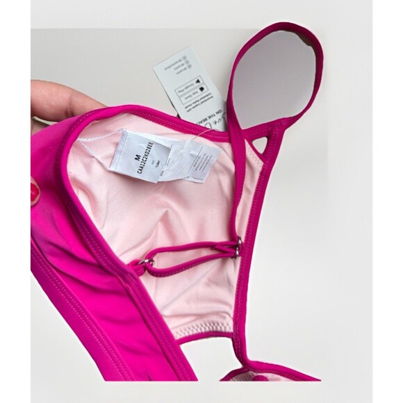 Cupshe Bikini Top Womens Medium Hot Pink NEW - Picture 5 of 5